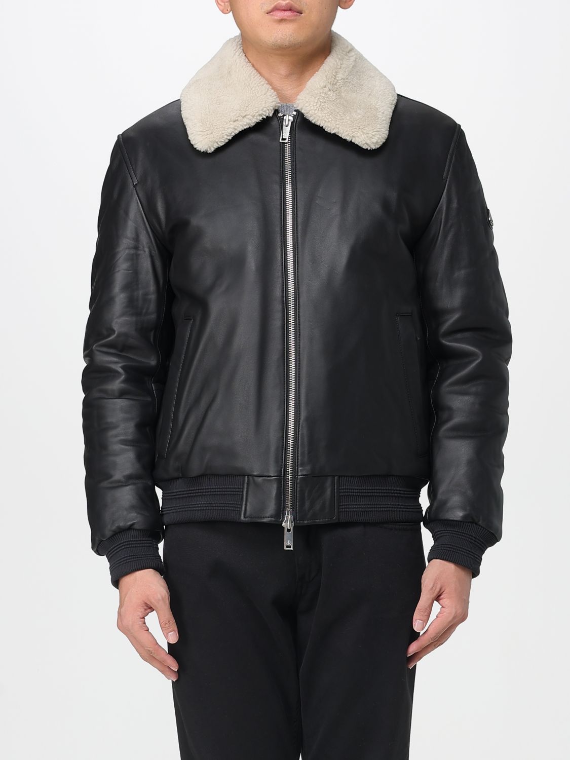 MOOSE KNUCKLES Lammleder-Bomberjacke von mit Shearling-Kragen