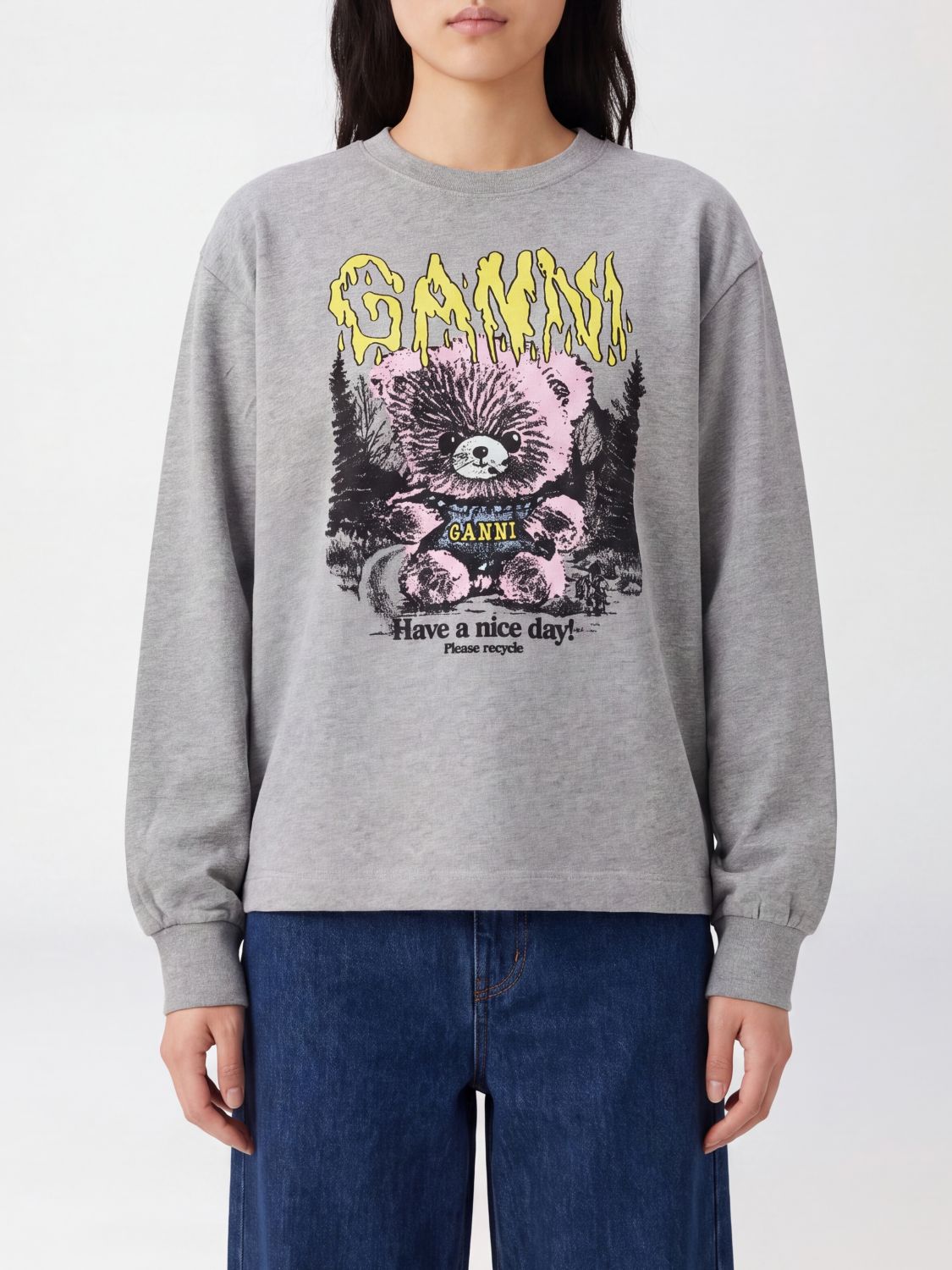 GANNI T-Shirt Damen Farbe Grau