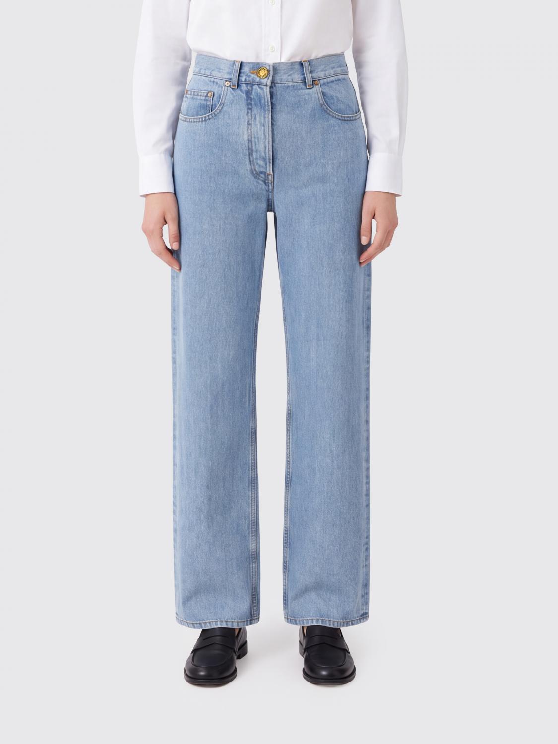 THOM BROWNE High-Waisted Five-Pocket Straight Jeans in Cotton Denim THOM BROWNE High-Waisted Five-Pocket Straight Jeans in Cotton Denim
