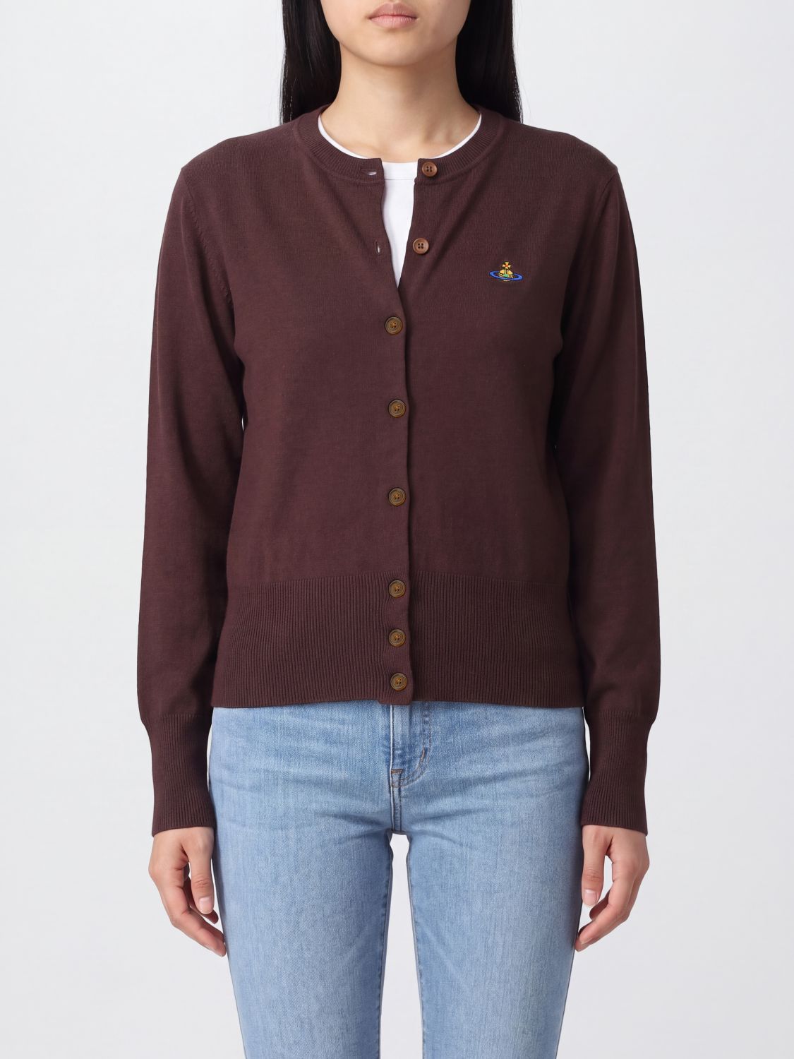 VIVIENNE WESTWOOD Rundhals-Cardigan aus Merinowolle mit gesticktem Orb-Logo