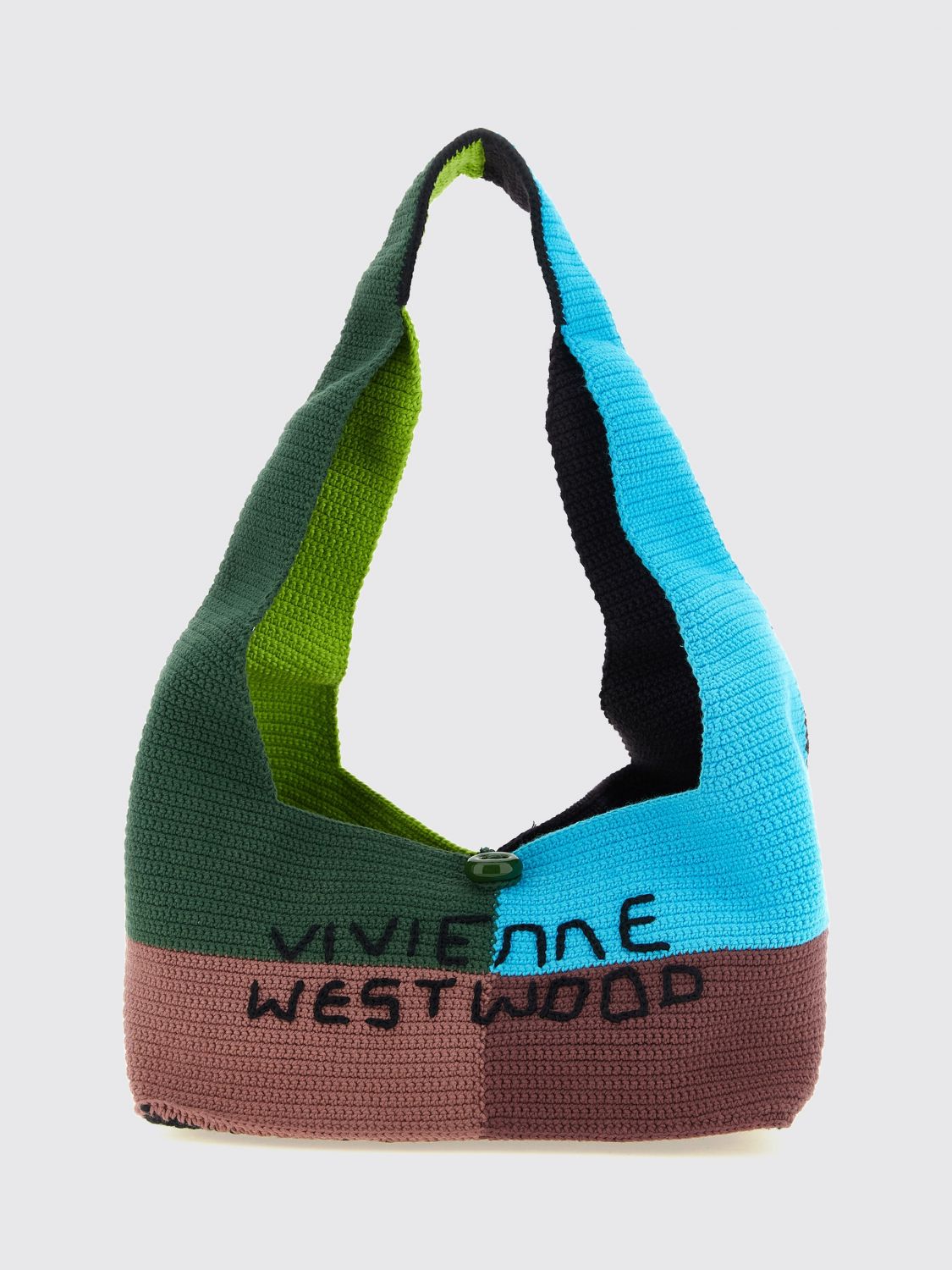 VIVIENNE WESTWOOD Ellie Crochet Cotton Patchwork Shoulder Bag