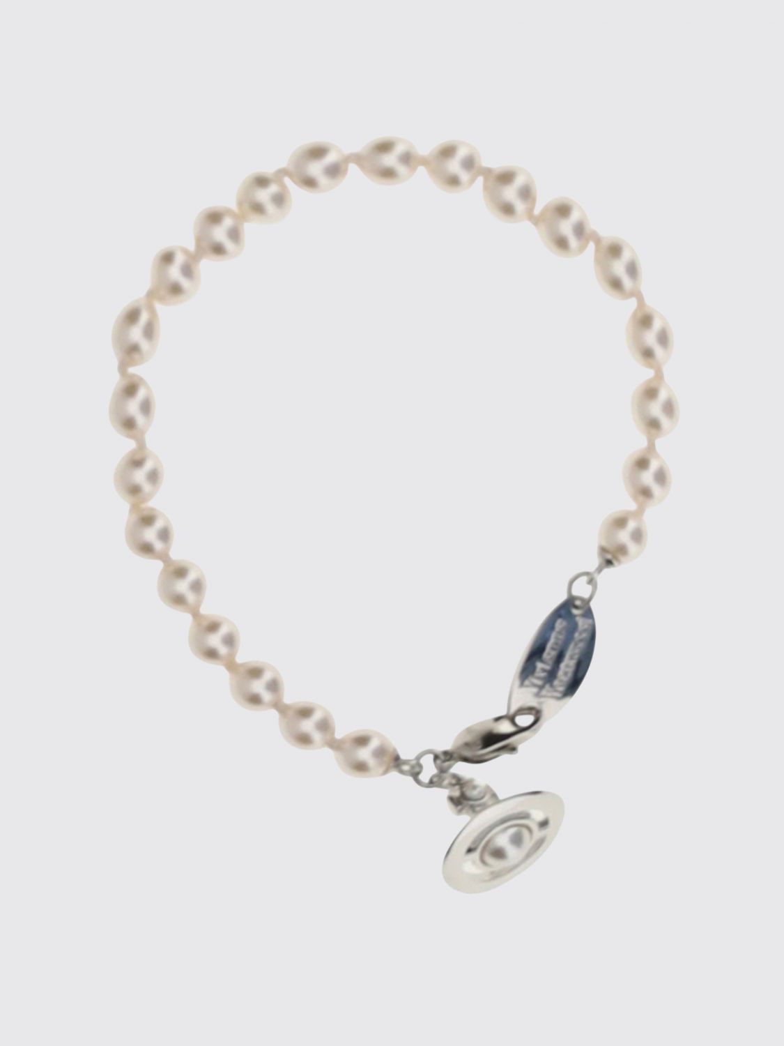 VIVIENNE WESTWOOD Messing-Armband mit Perlen und Orb-Logo-Anhänger