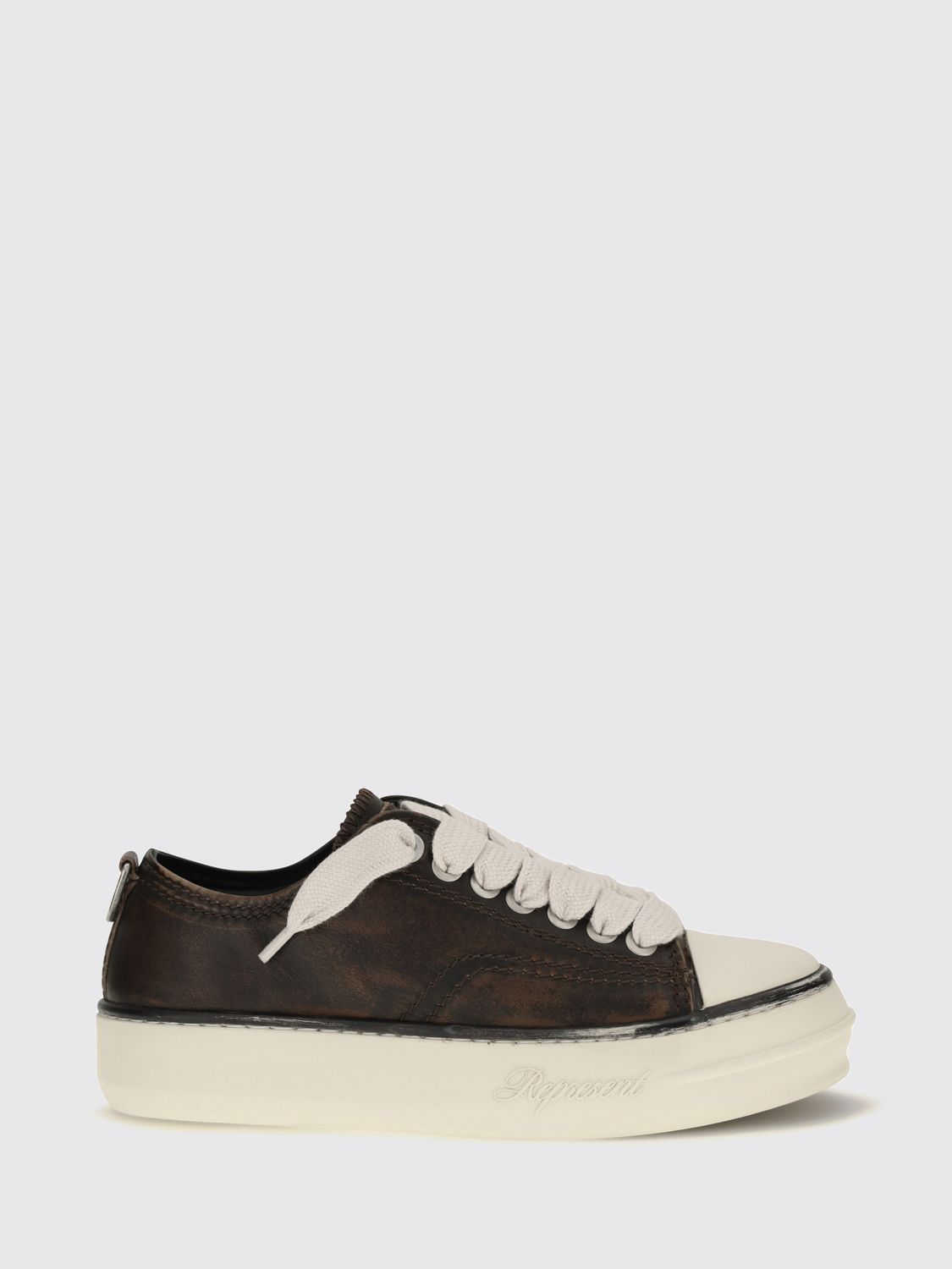 REPRESENT Rep-Cap Sneaker aus Distressed-Leder mit Gummikappe