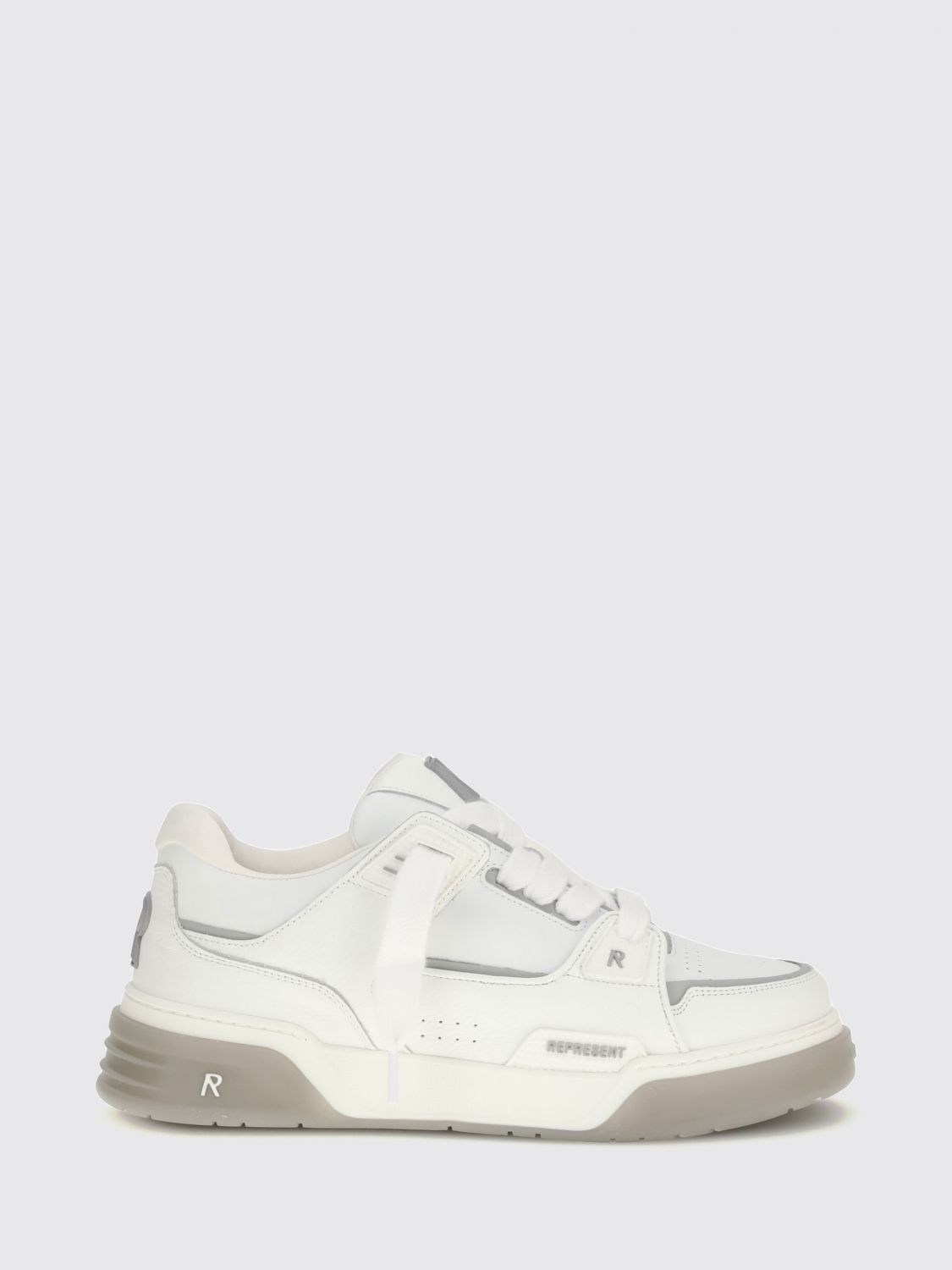 REPRESENT Studio zweifarbige Sneaker aus Kalbsleder mit Kontrastlogo