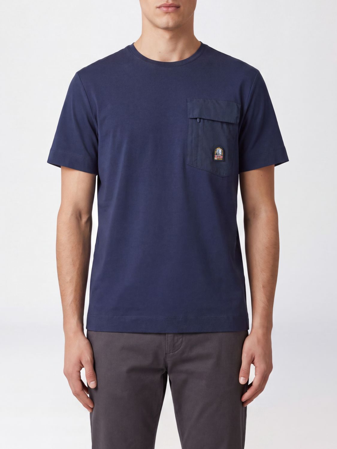 Parajumpers Crewneck Cotton T-shirt with Zipped Patch Pocket