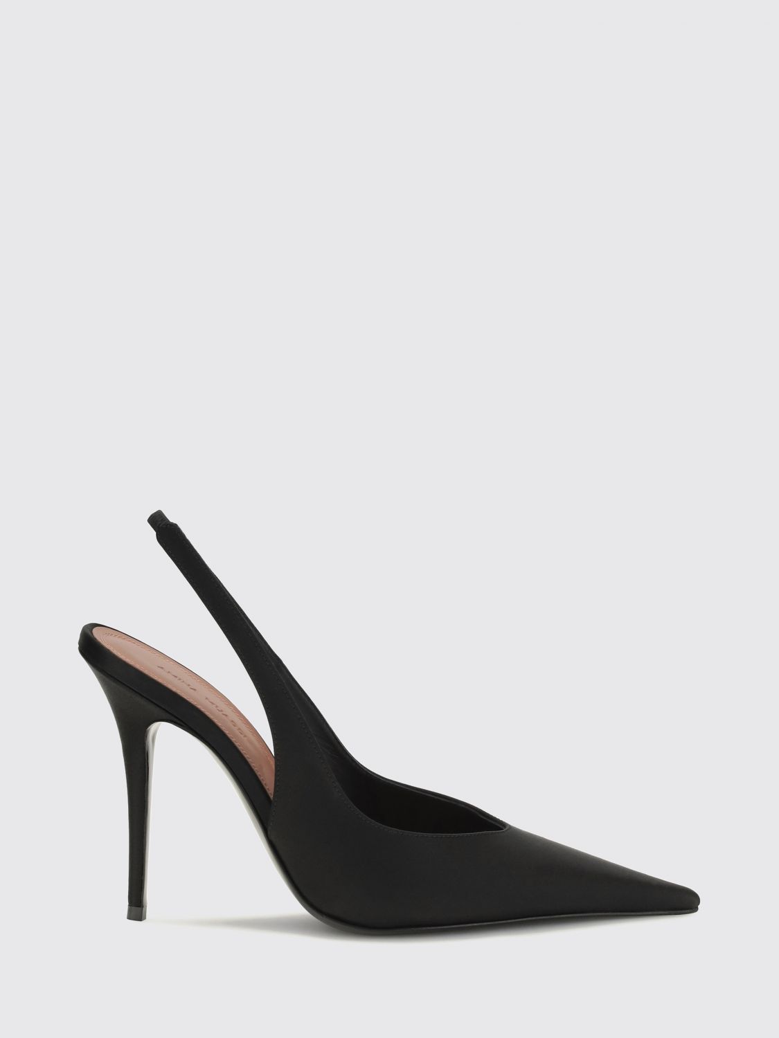 Amina Muaddi Anok Satin Slingback Pumps with Stiletto Heel