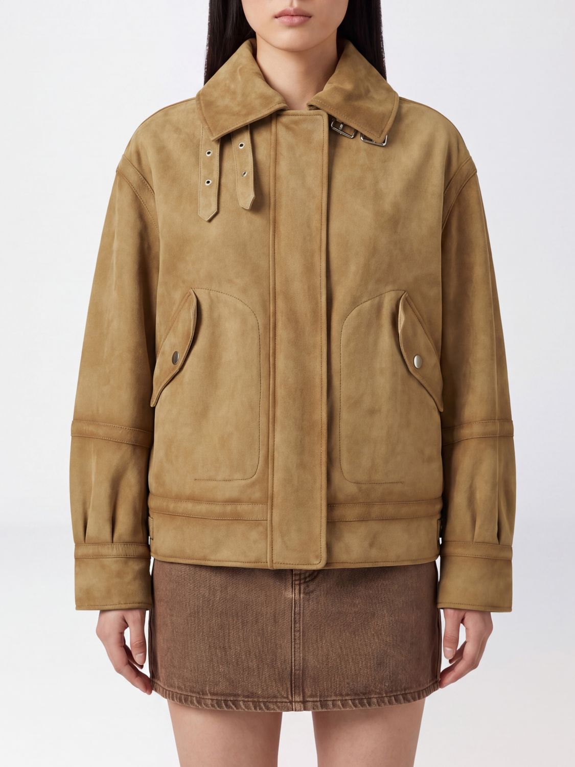 Ermanno Scervino Short Suede Jacket with Classic Collar