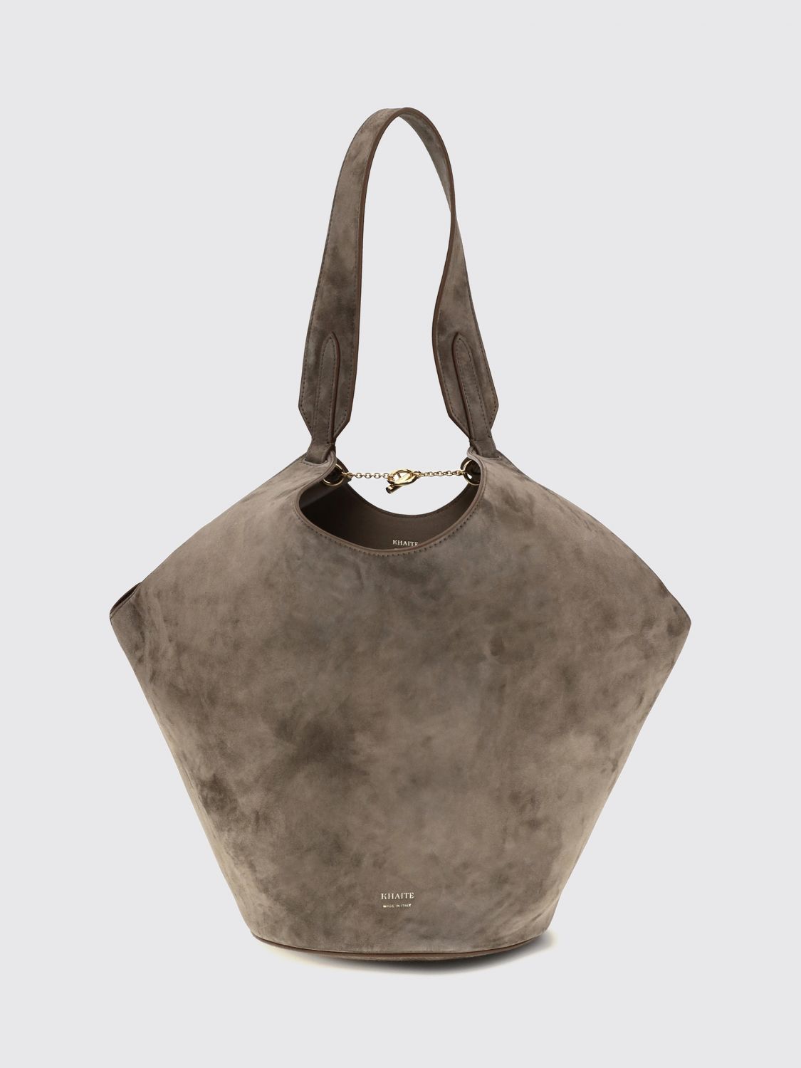 KHAITE Lotus Suede Calfskin Shoulder Bag with Rhombus Shape