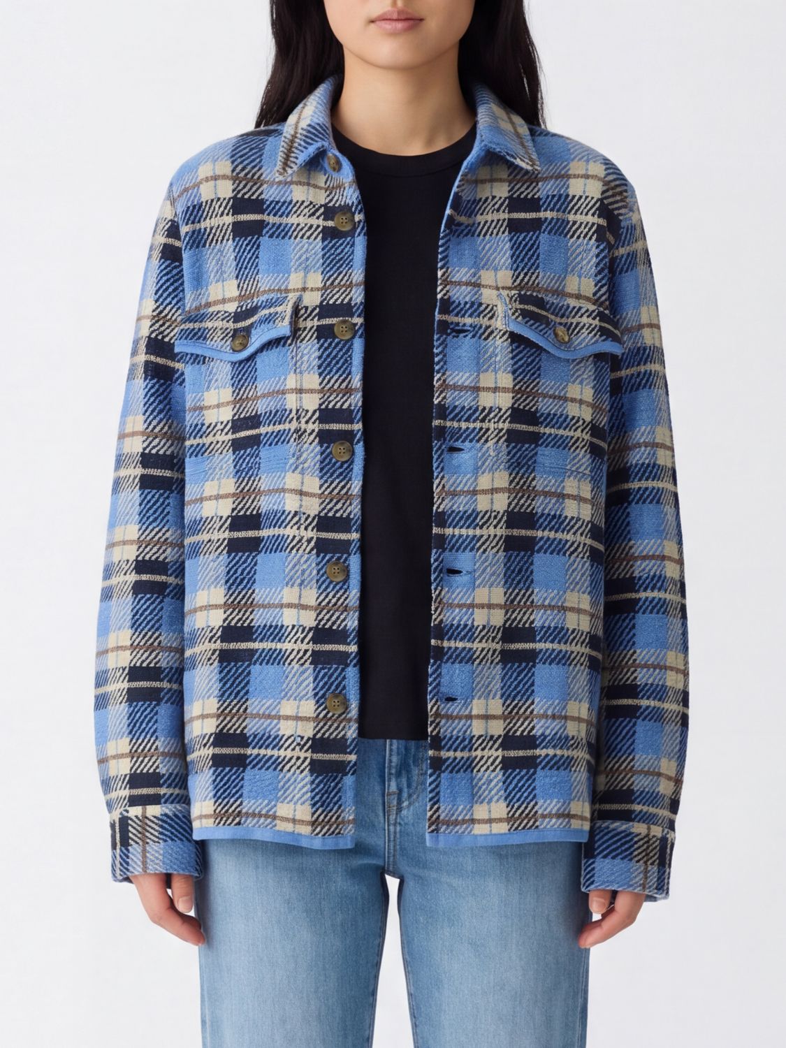 GUEST IN RESIDENCE Hemdbluse Damen Farbe Blau