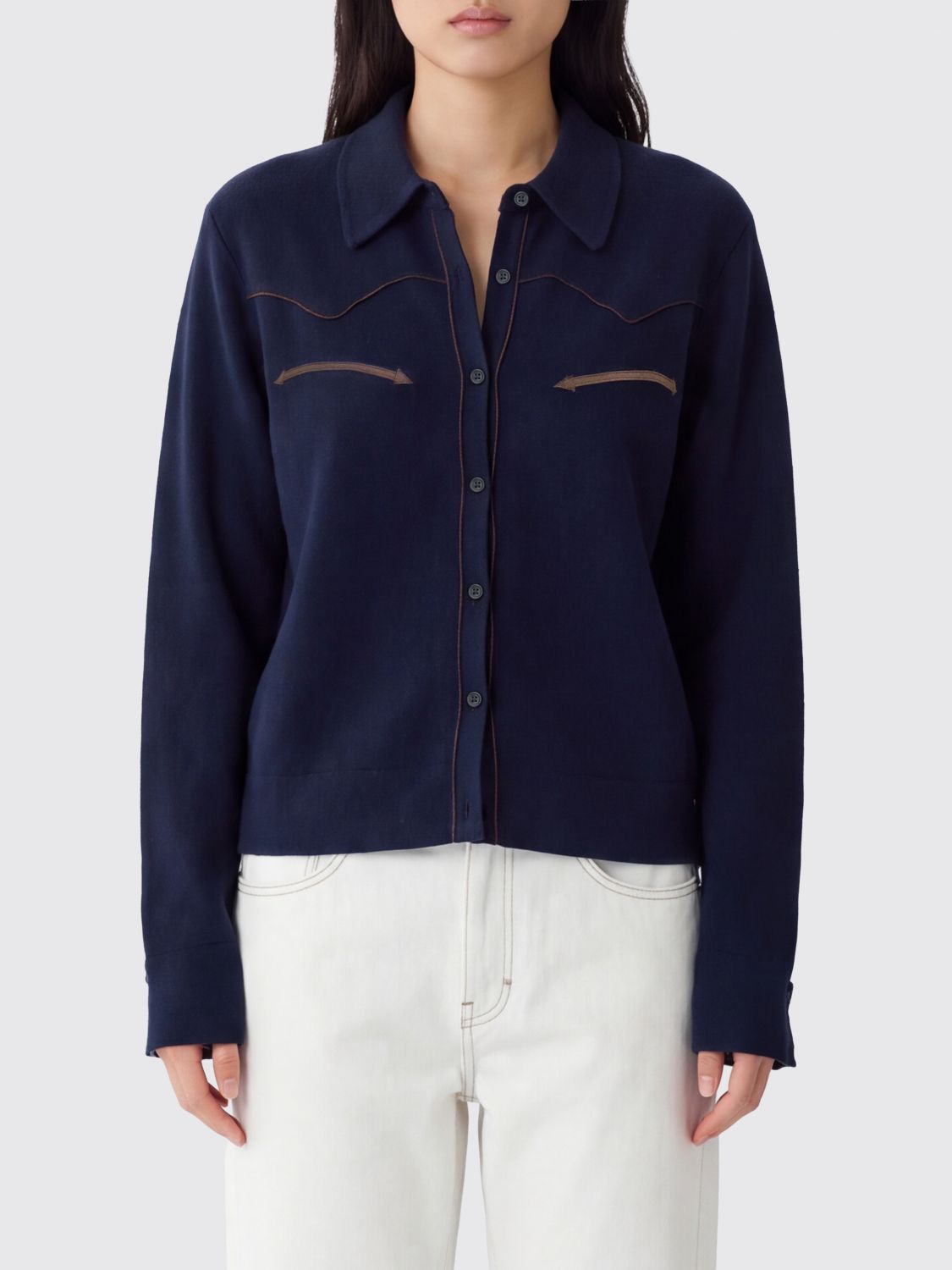 GUEST IN RESIDENCE Hemdbluse Damen Farbe Blau