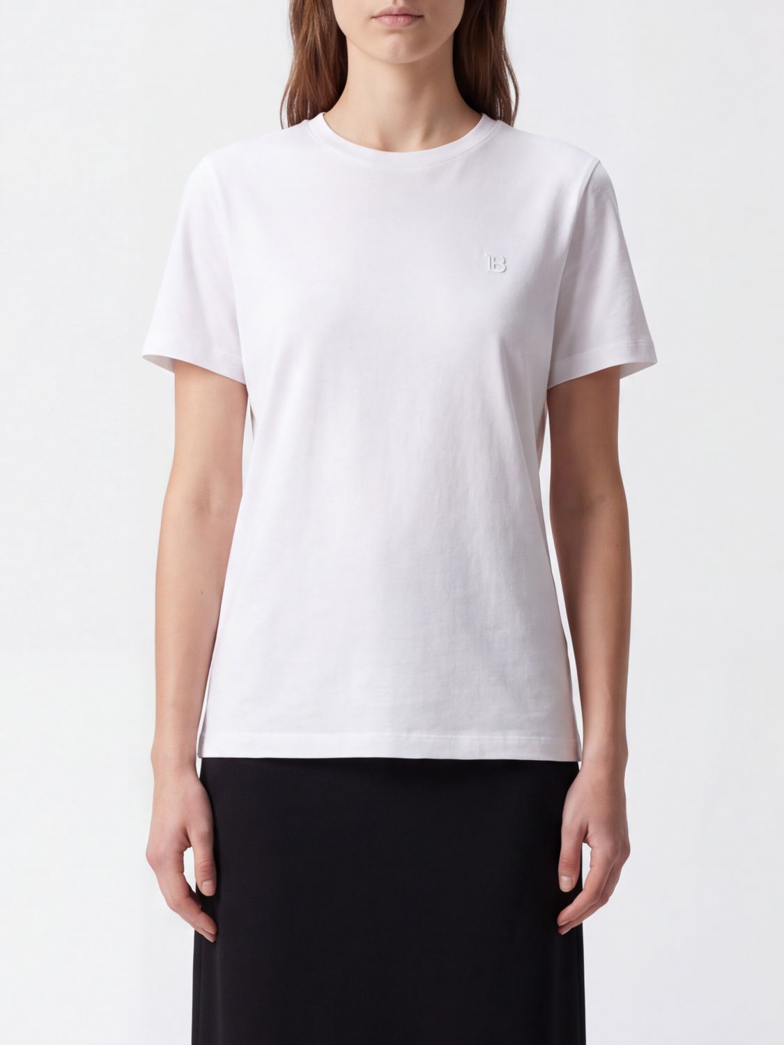 Balmain Cotton Crewneck T-shirt With A Tone-on-tone Embossed Logo In White