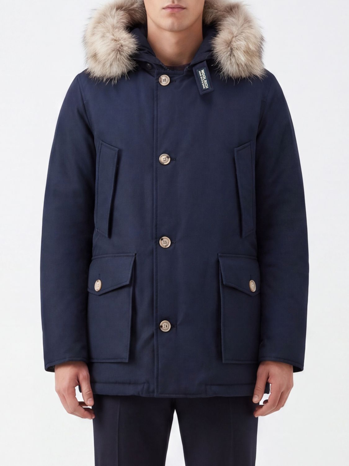WOOLRICH Arctic Parka aus Baumwolle und Nylon mit Shearling-Kapuze