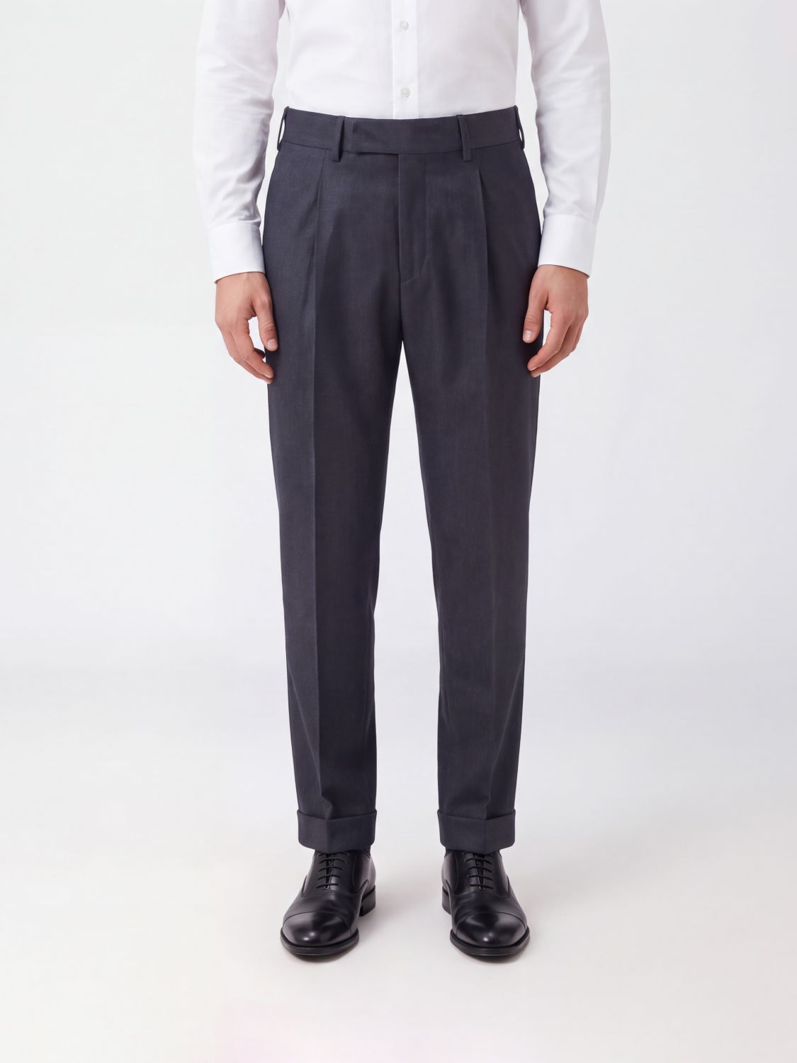 PT TORINO Slim Fit Wool Tailored Trousers with Off-Centre Closure
