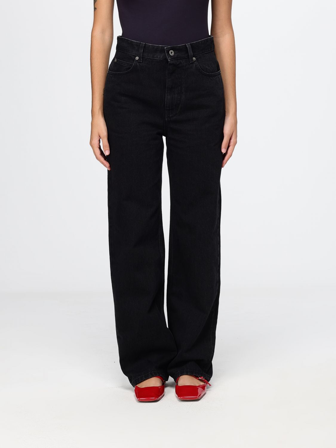 LOEWE Anagram Mid-Rise Straight Jeans in Denim with Embroidered Logo