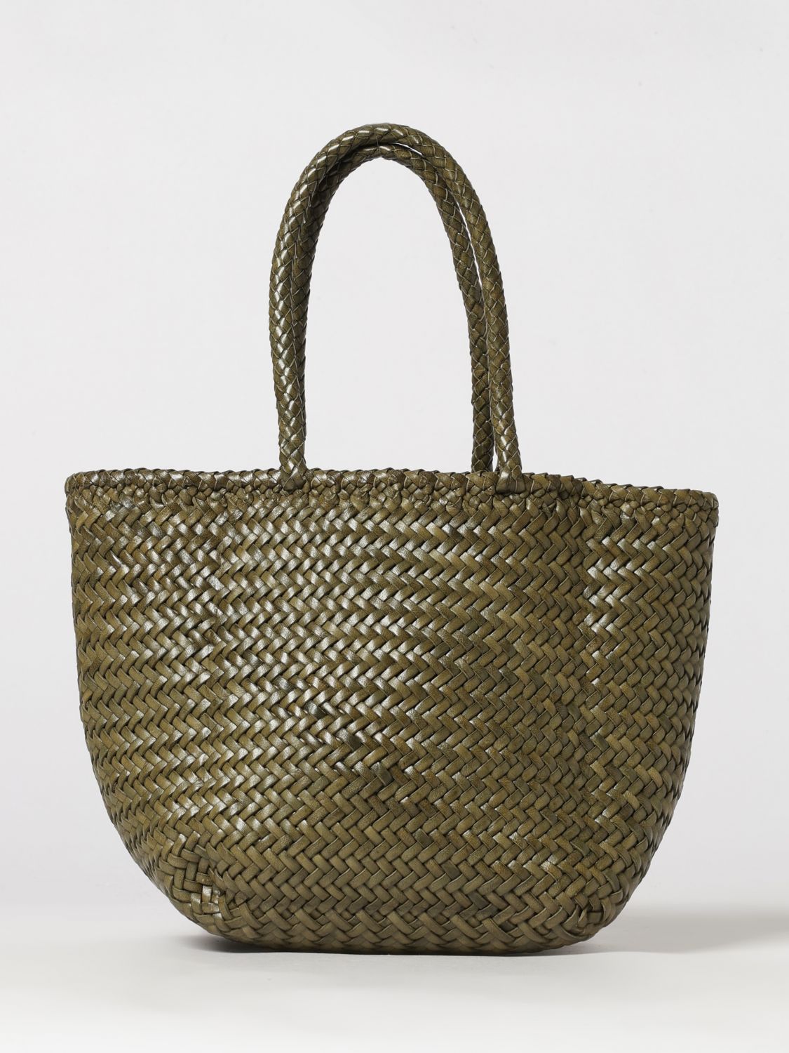 DRAGON DIFFUSION Grace Woven Leather Tote Bag with Double Handle