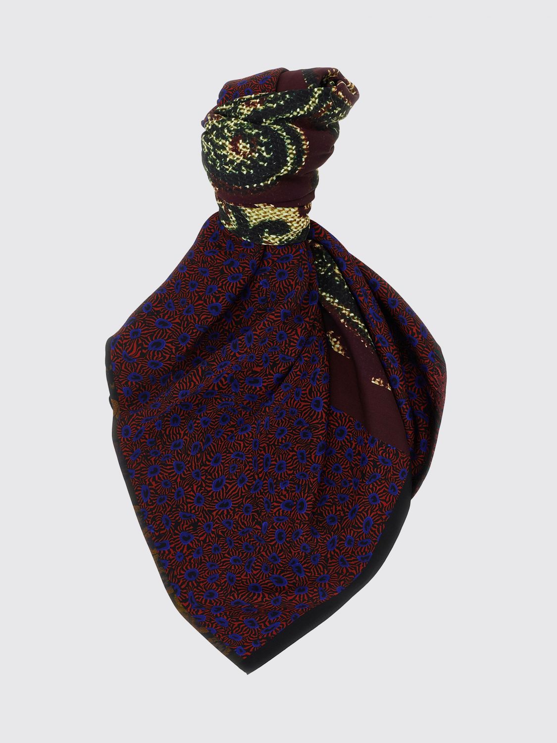 DRIES VAN NOTEN Floral and Ethnic Print Viscose Foulard