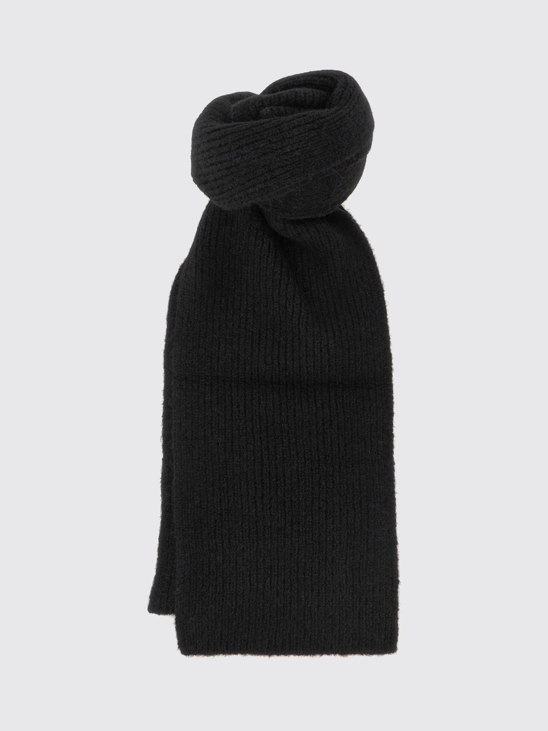 Dries Van Noten Ribbed Alpaca and Wool-Blend Scarf with Applied Logo