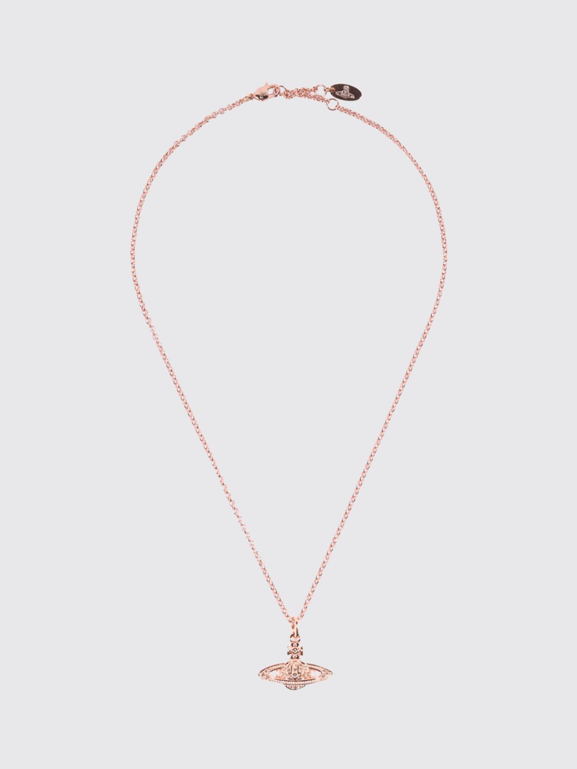 VIVIENNE WESTWOOD Messing-Halskette von mit Orb-Anhänger und rosa Kristallen