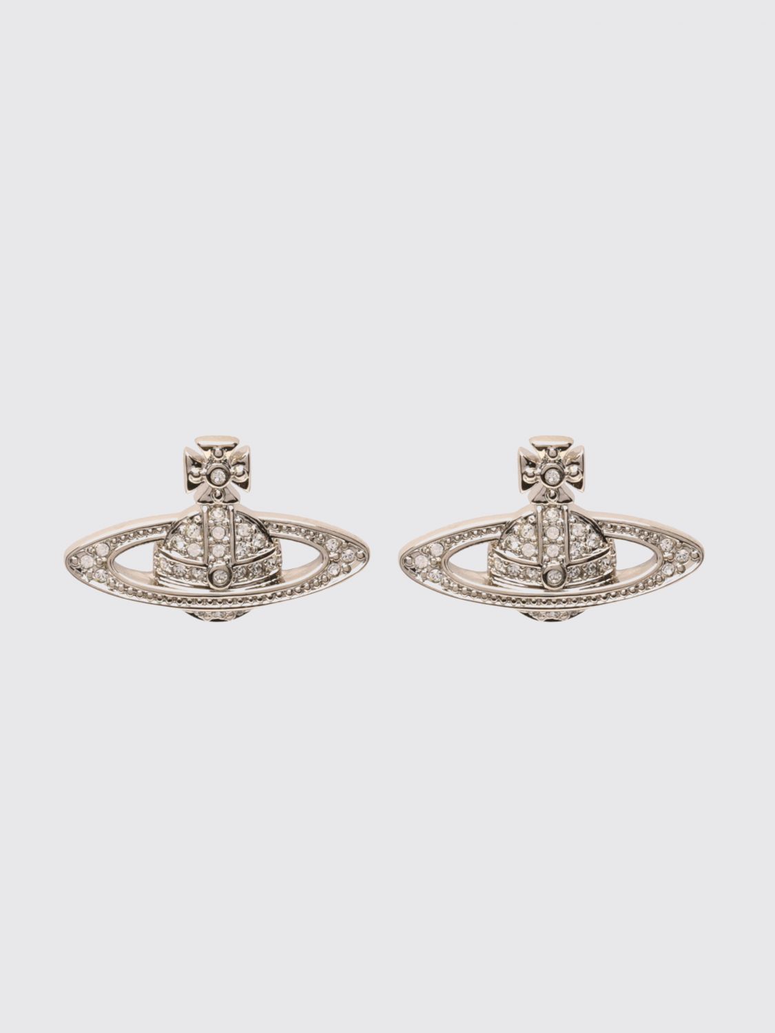 VIVIENNE WESTWOOD Ohrstecker aus Metall mit Orb-Logo und Kristallen