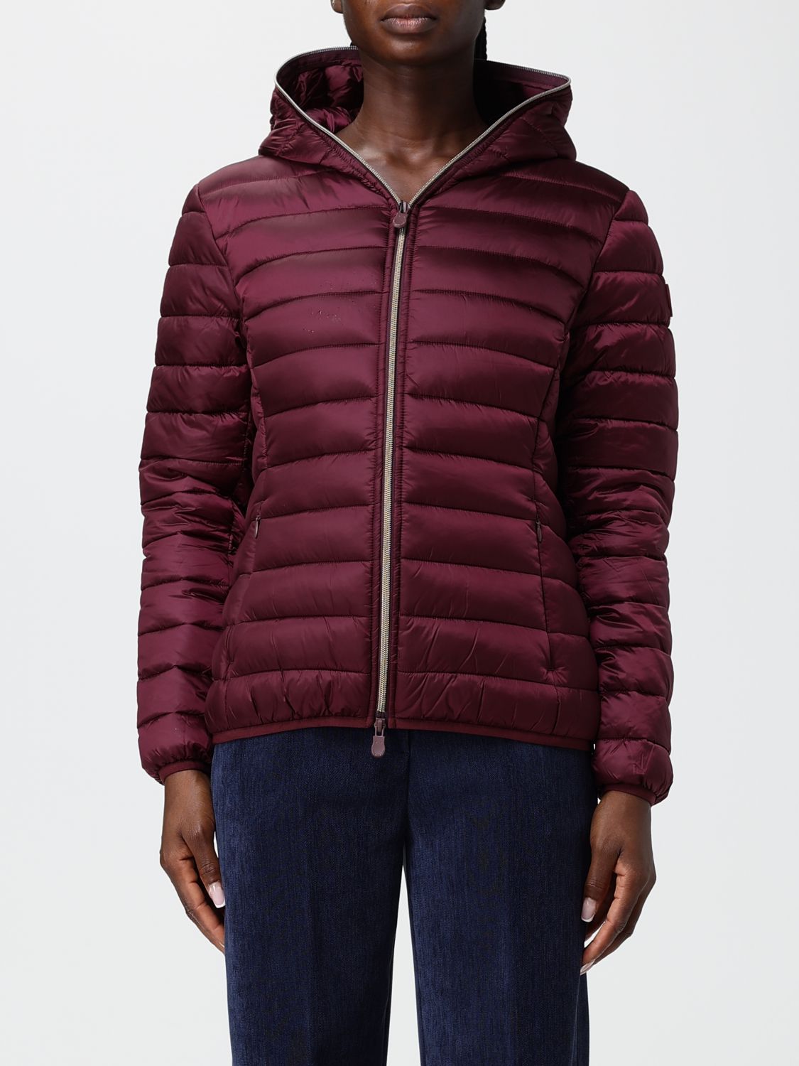SAVE THE DUCK Kurze Nylon-Daunenjacke von mit Kapuze und ThermoPlume-Wattierung