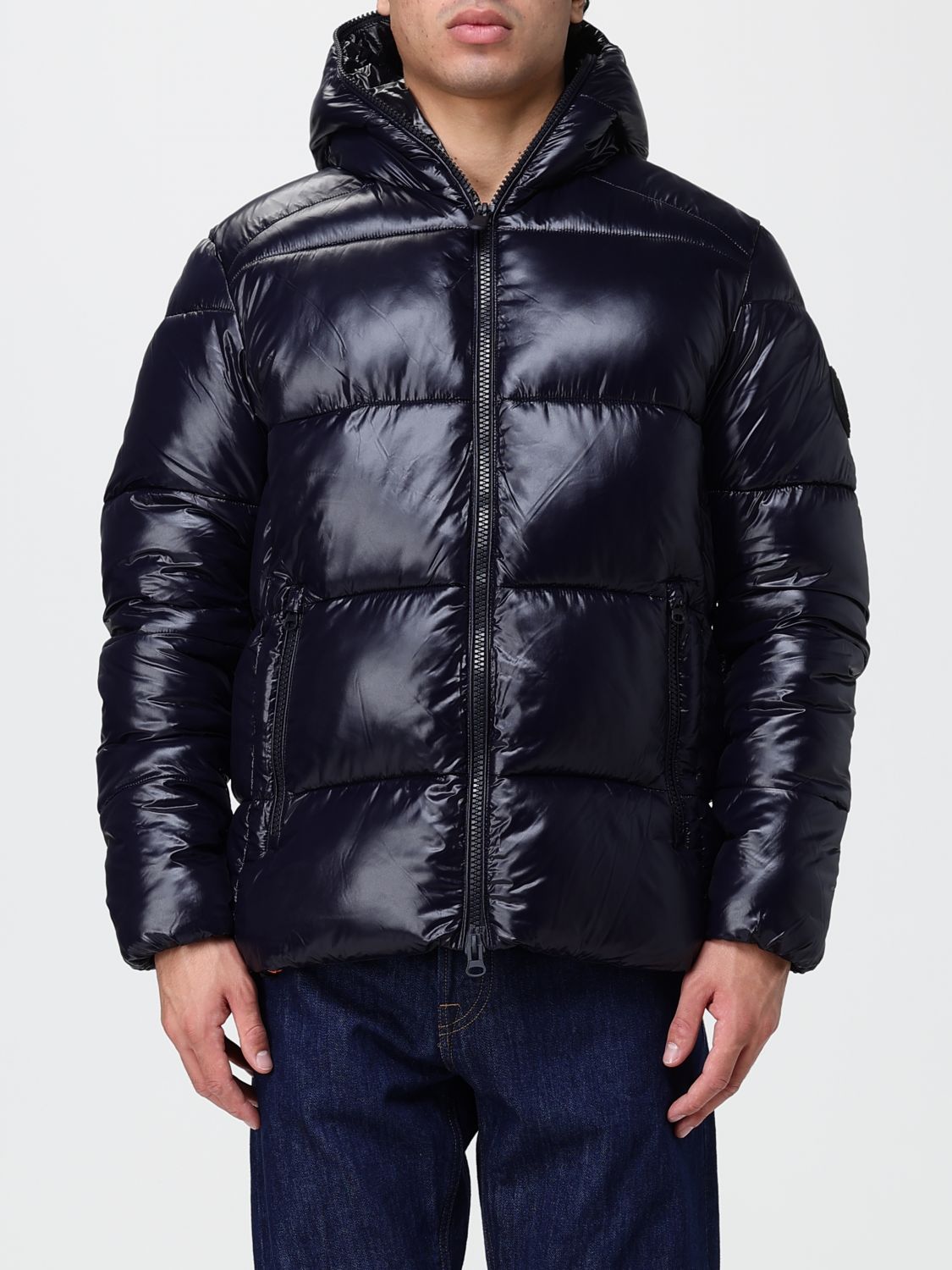 SAVE THE DUCK Kurze gesteppte Nylon-Daunenjacke von mit Kapuze und Reißverschluss
