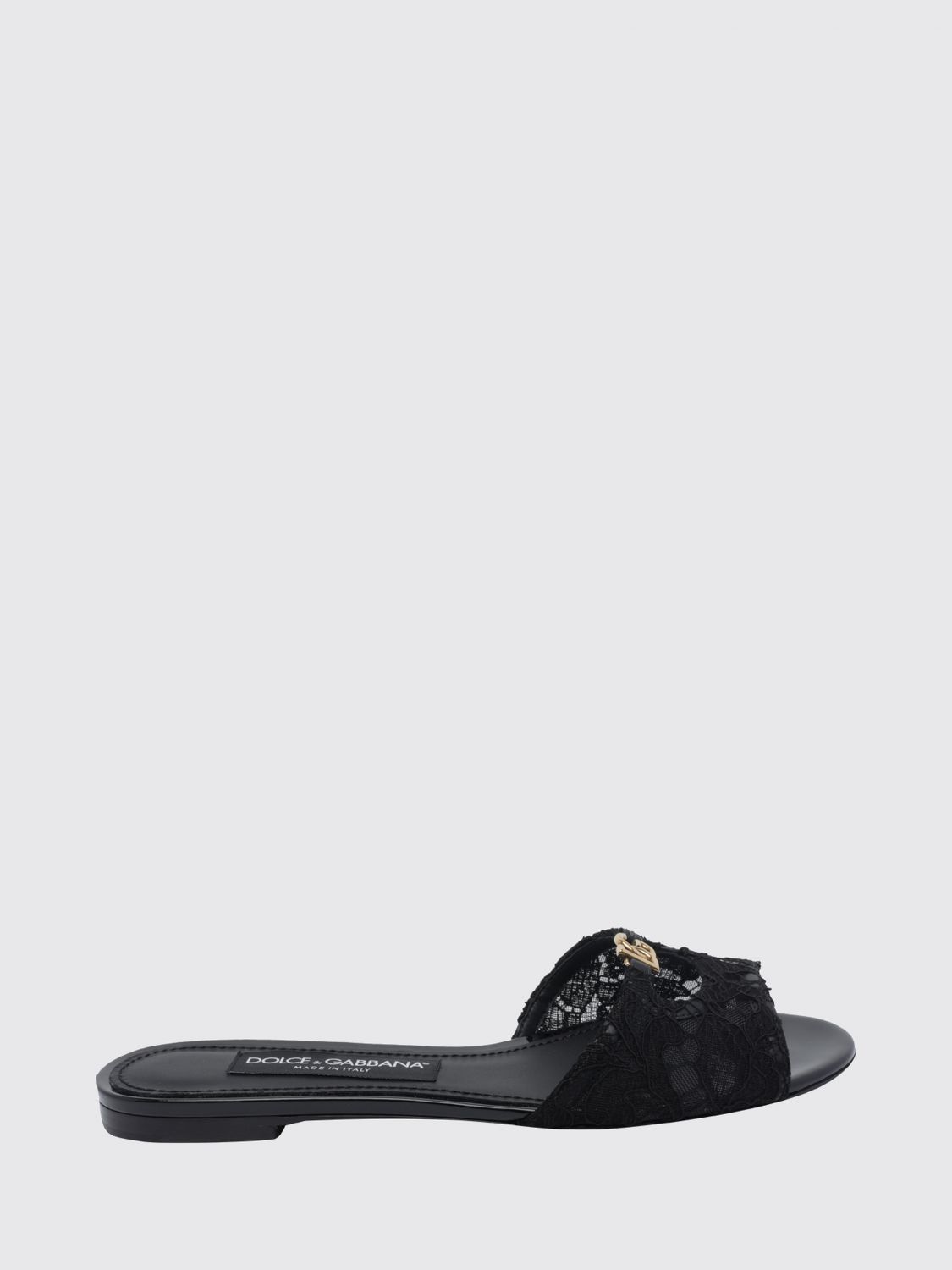 DOLCE & GABBANA Mules-Sandalen aus Spitze mit DG-Monogramm-Logo