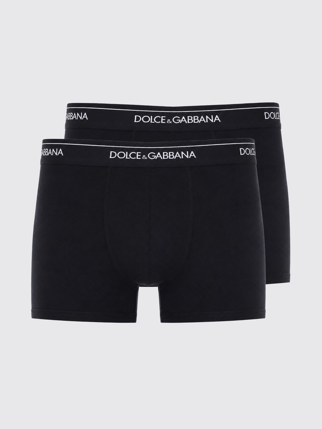DOLCE & GABBANA Zweier-Set Stretch-Baumwoll-Trunks mit Logo von