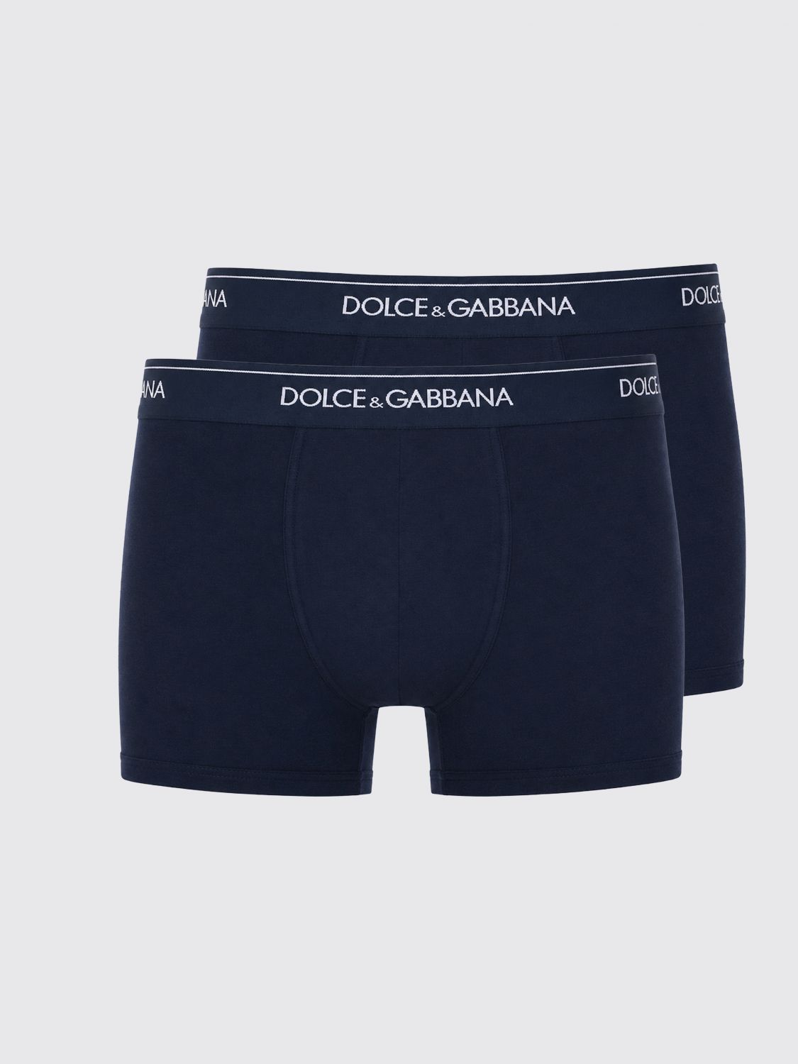 DOLCE & GABBANA Zweier-Set Stretch-Baumwoll-Trunks mit Logo von