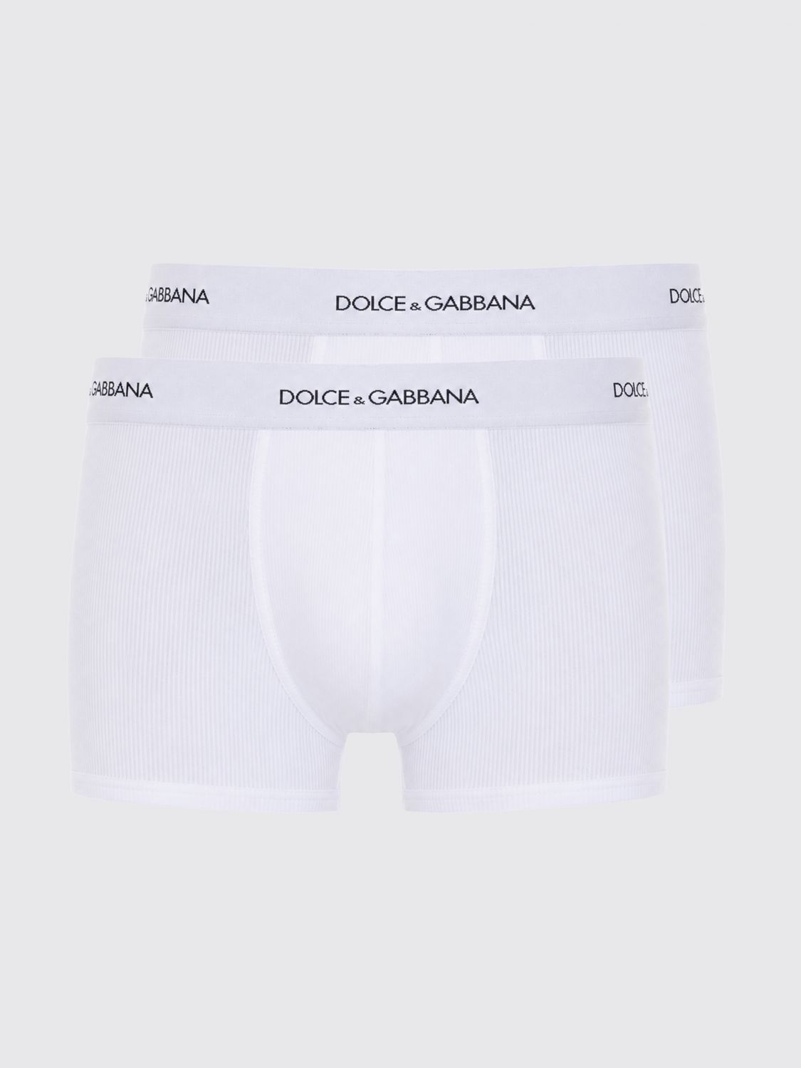 DOLCE & GABBANA Zweier-Set Stretch-Baumwoll-Trunks mit Logo von