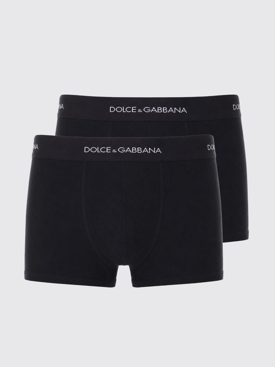 DOLCE & GABBANA Zweier-Set Stretch-Baumwoll-Trunks mit Logo von