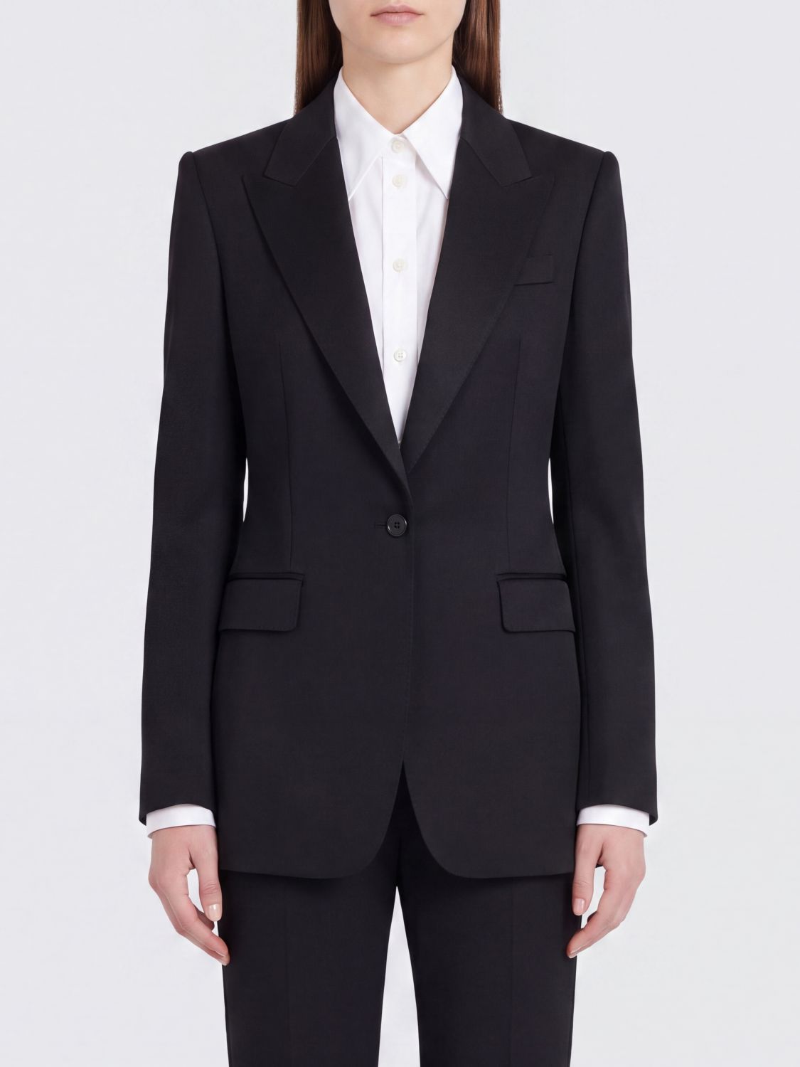 DOLCE & GABBANA Einreihiger Kurzblazer aus Viskosemischung mit Revers