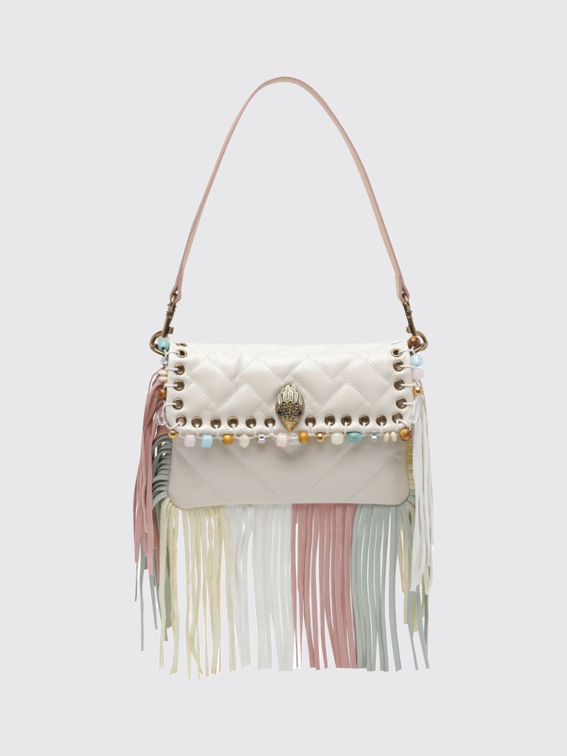 Kurt Geiger London Oxford Leather Mini Shoulder Bag with Embroidery and Stones · OS
