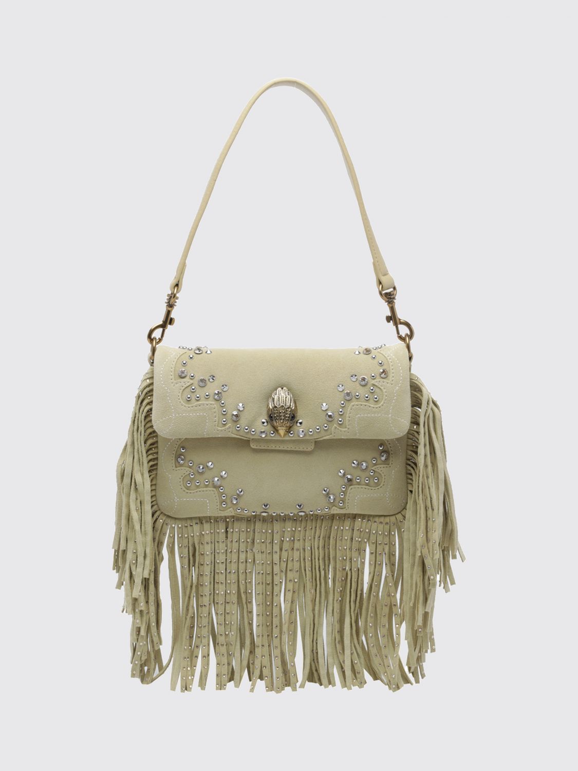 Kurt Geiger London Oxford Suede Mini Shoulder Bag with Embroidery and Crystals · OS