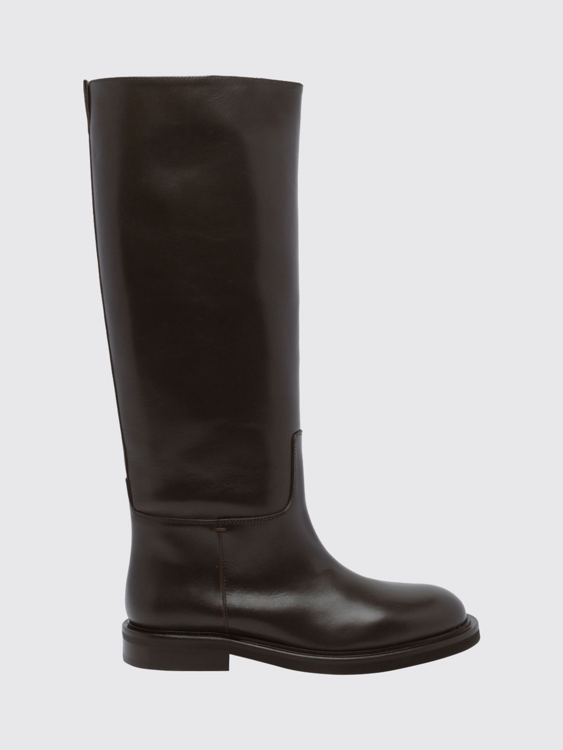 Poeve Knee-High Calfskin Leather Boots with Side Zip