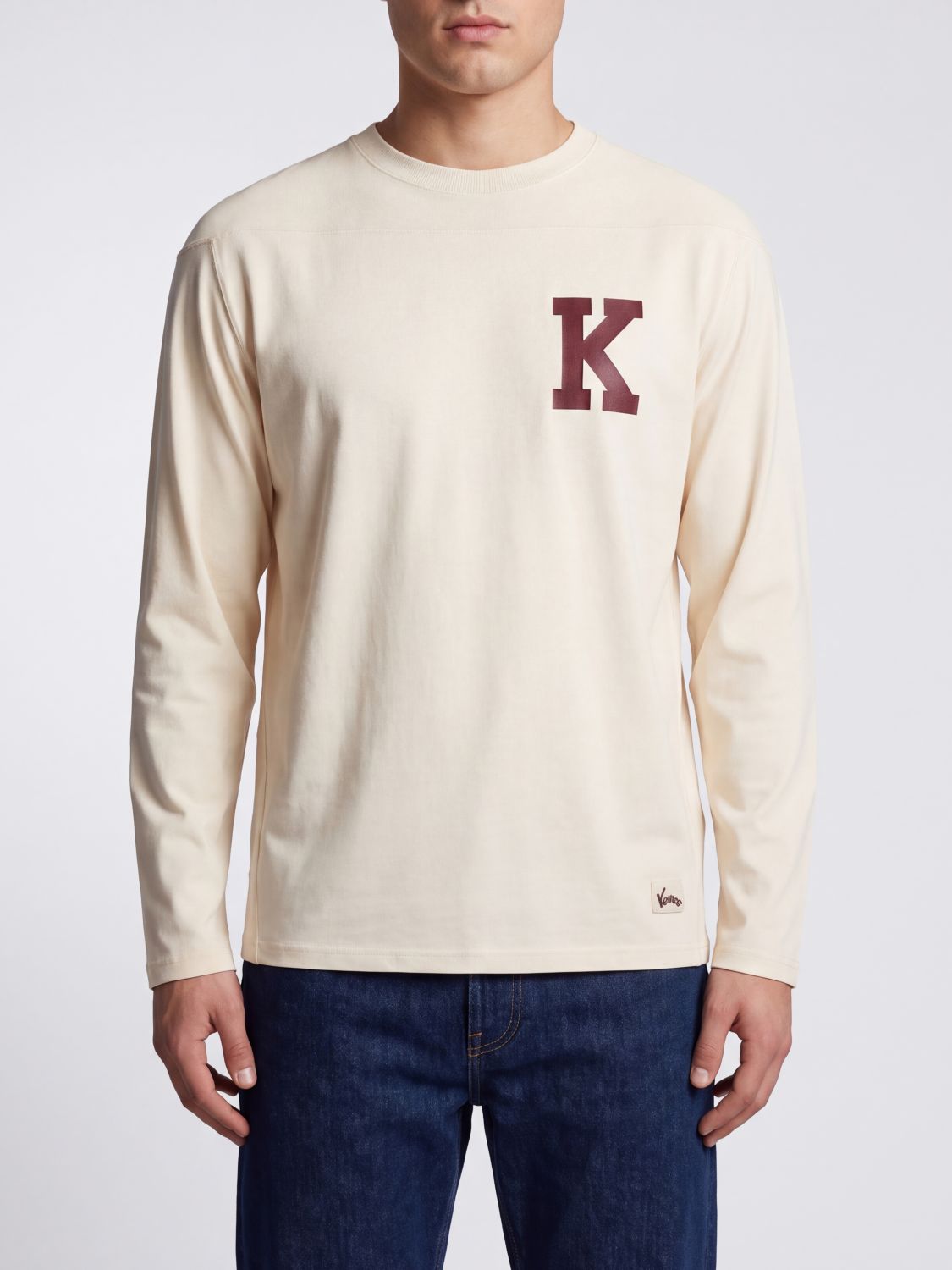 KENZO Contrast Logo Long-Sleeve Cotton and Viscose Blend T-Shirt