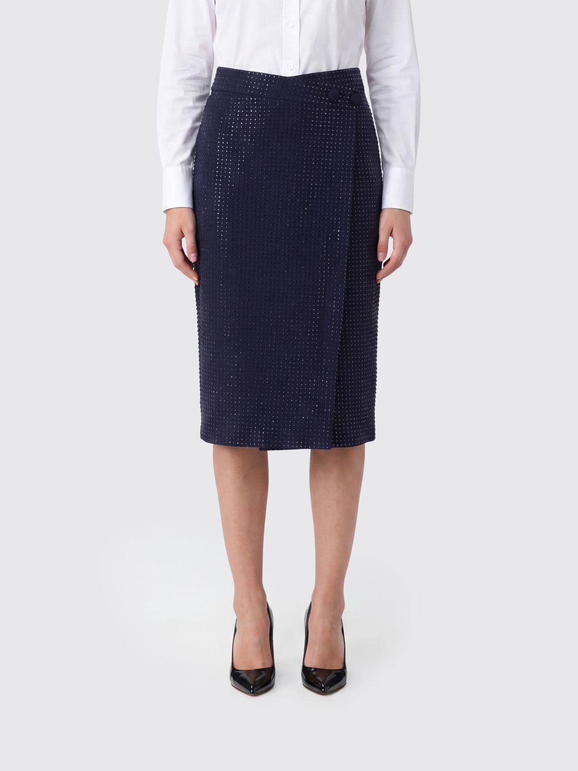 PINKO Strassbesetzter Crêpe-Midi-Wickelrock