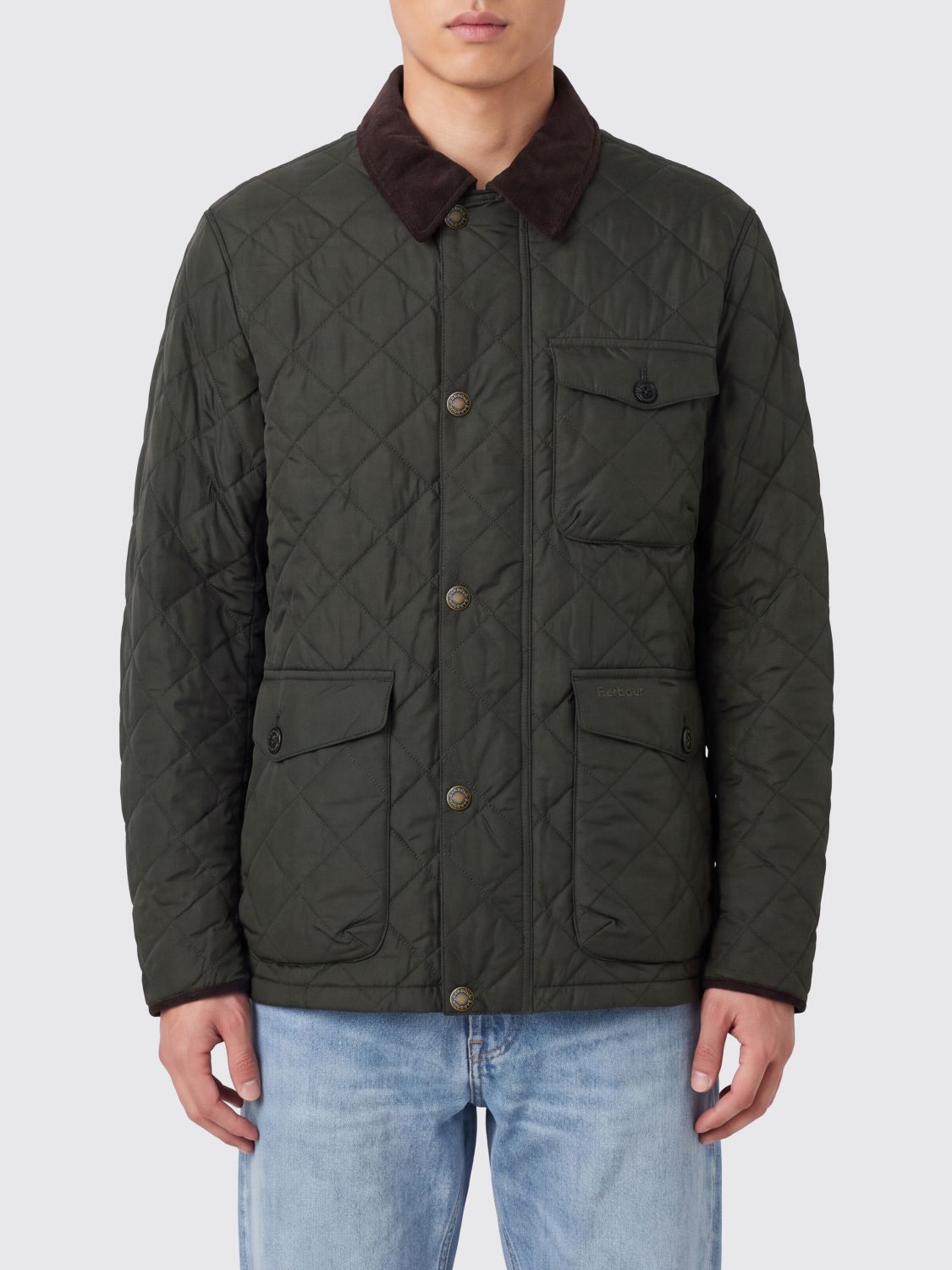 BARBOUR Hornby Gesteppte Polyesterjacke mit Samtkragen