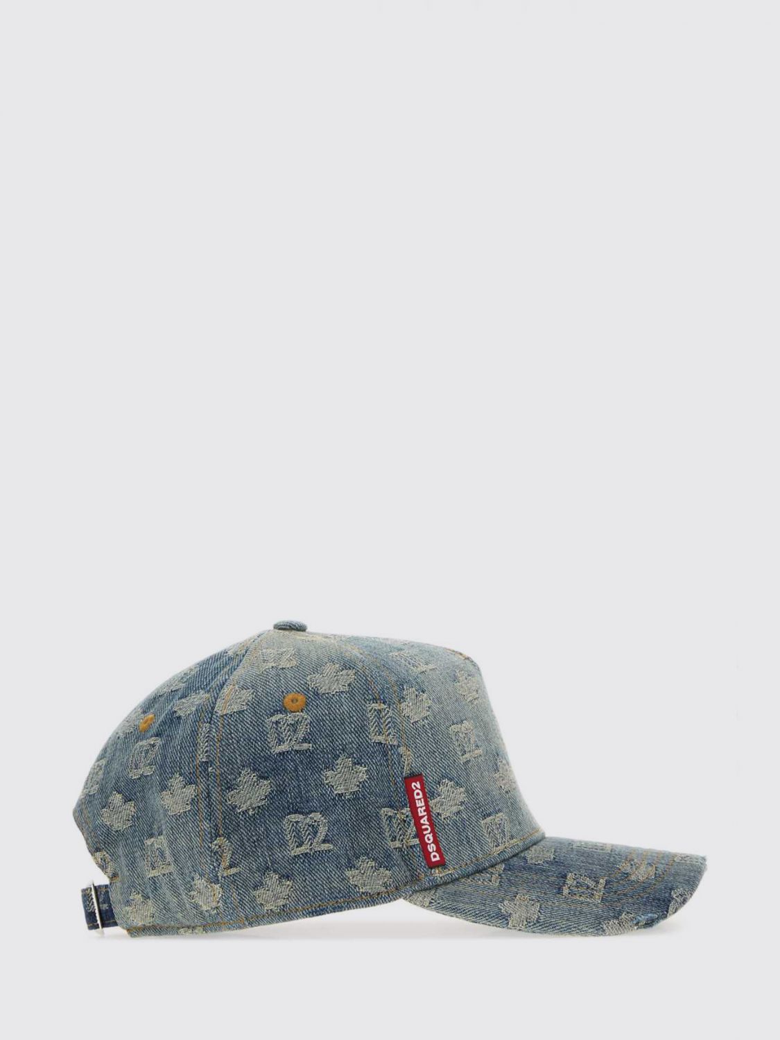 DSQUARED2 Jacquard-Logo-Baseballkappe aus Baumwolldenim mit festem Schirm