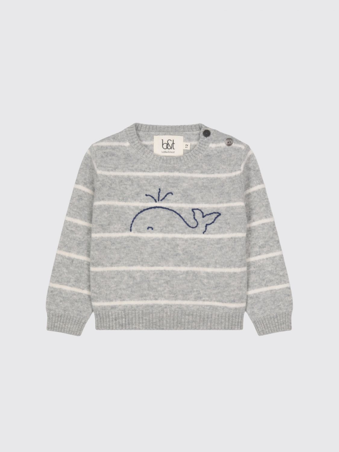 bobbin & tricot Gestreifter Rundhalspullover für Jungen aus reinem Kaschmir