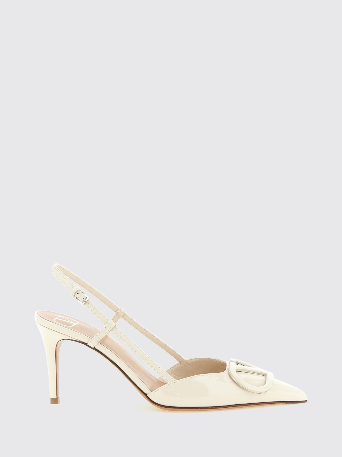 VALENTINO GARAVANI Slingback VLogo Signature in pelle verniciata con tacco a spillo