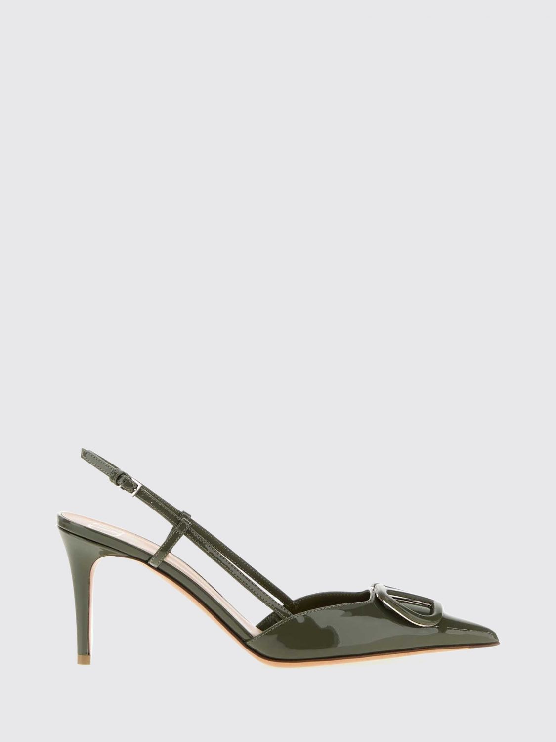 VALENTINO GARAVANI Slingback VLogo Signature in pelle verniciata con tacco a spillo