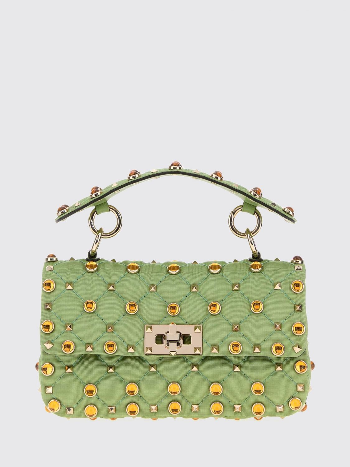 VALENTINO GARAVANI Rockstud Mini-Tasche aus gestepptem Twill mit Nieten