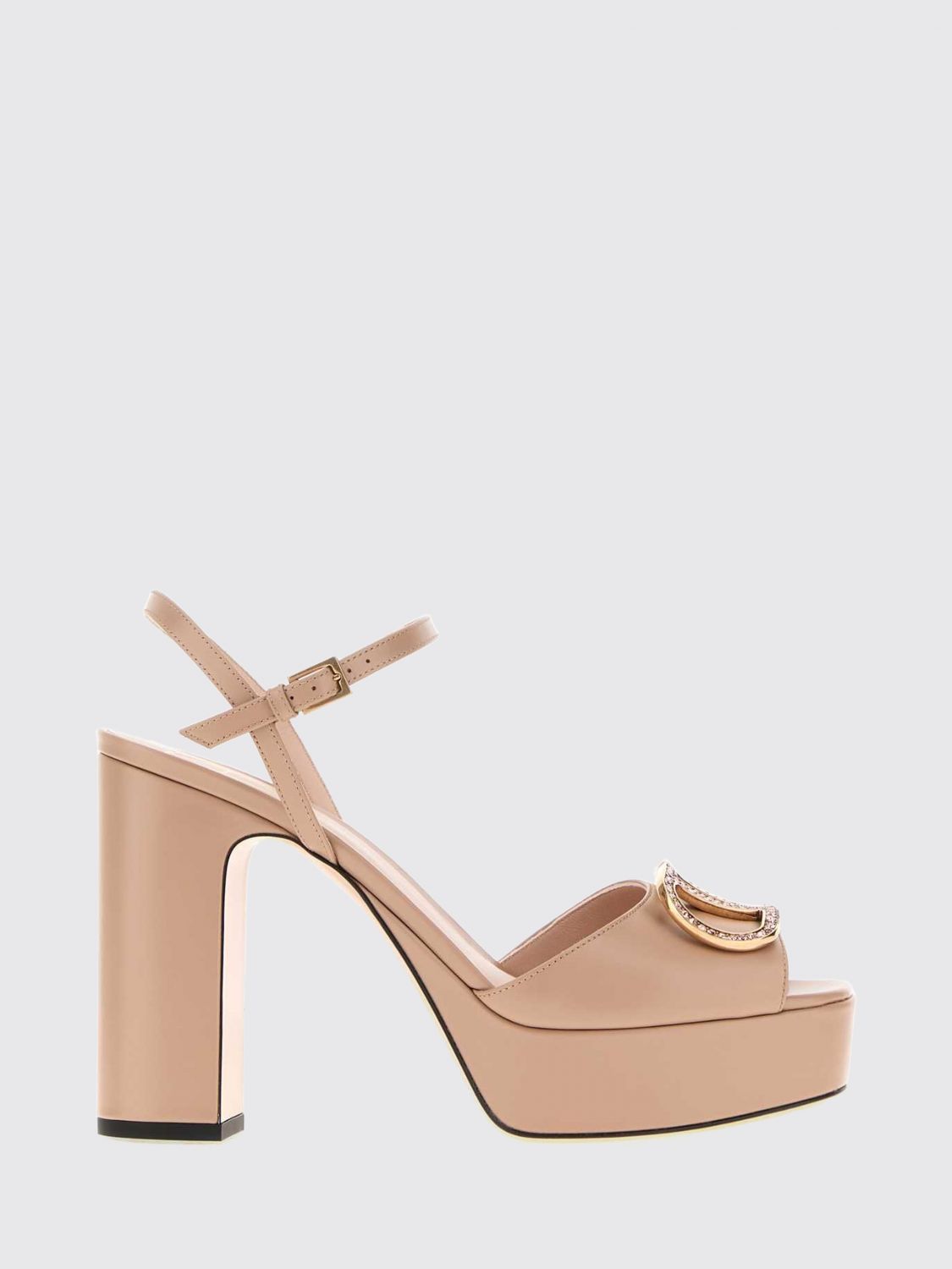 VALENTINO GARAVANI VLogo Signature Plateau-Sandalen aus Leder mit hohem Blockabsatz