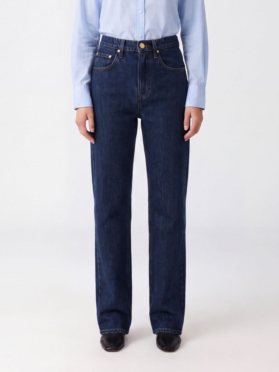 JIL SANDER Hoch taillierte Straight-Leg-Jeans aus Five-Pocket-Denim