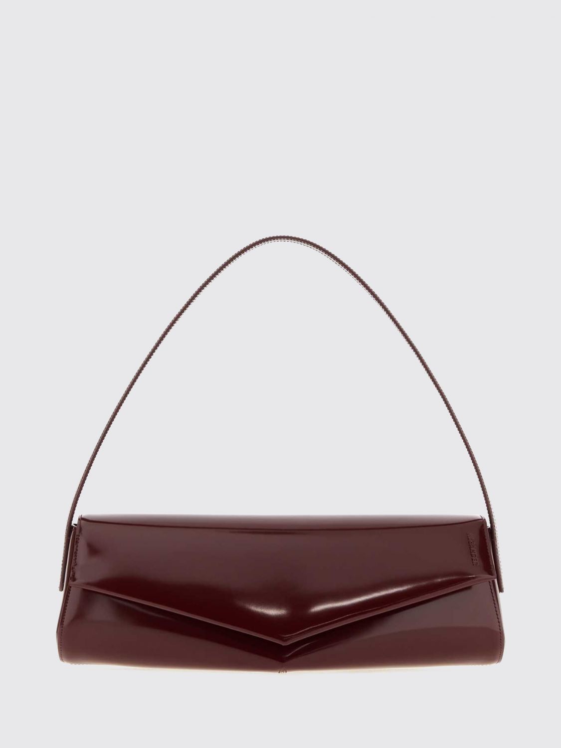 JIL SANDER Kante Brushed Calfskin Shoulder Bag with Flat Handle