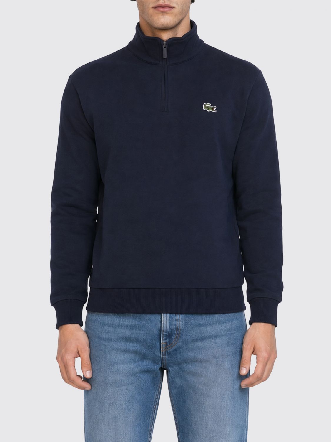 LACOSTE Half-Zip Sweatshirt aus Baumwollmischung mit Stehkragen