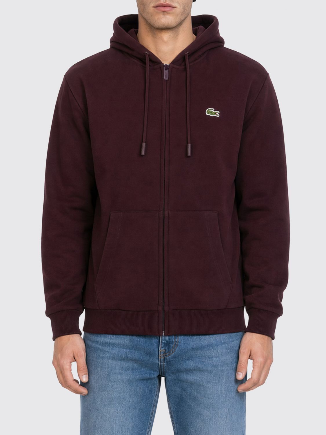 LACOSTE Kapuzen-Sweatjacke aus Baumwollmischung mit Logo-Applikation