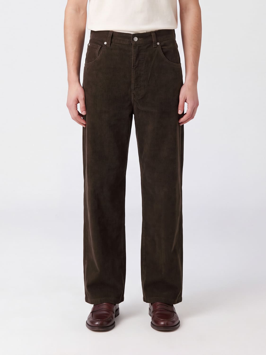 SUNFLOWER Pantaloni a gamba larga in velluto a coste di cotone a cinque tasche