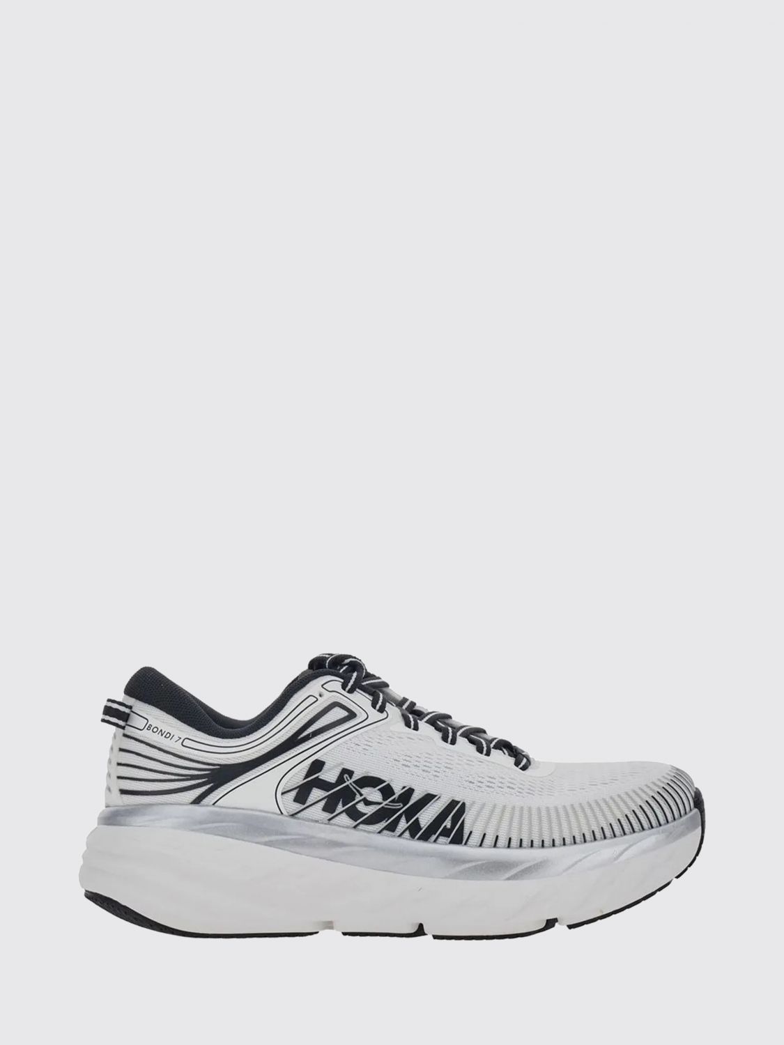 HOKA Bondi 7 Lightweight Cushioned Technical Fabric Sneakers