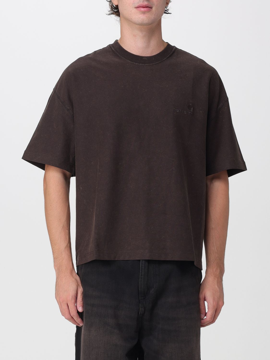 CARHARTT WIP T-shirt relaxed fit in cotone con logo ricamato tono su tono